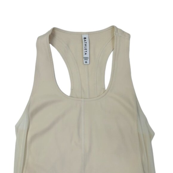 Athleta Intensity Tank XS Cream Mesh Racerback Performance Activewear - Picture 2 of 11